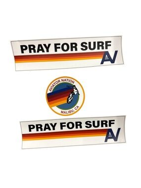 Aviator Nation Blue, Red, Orange, Yellow Surf Logo Sticker